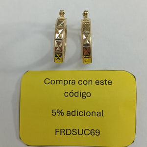 ARETES ARRACADAS LABRADAS 10K 2.2 GR (NUEVO)