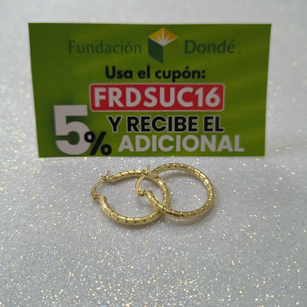 ARETES ARRACADAS LABRADAS 14K 3.2 GR (NUEVO)