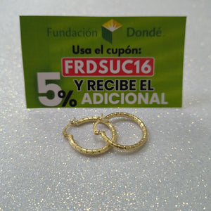 ARETES ARRACADAS LABRADAS 14K 3.2 GR (NUEVO)