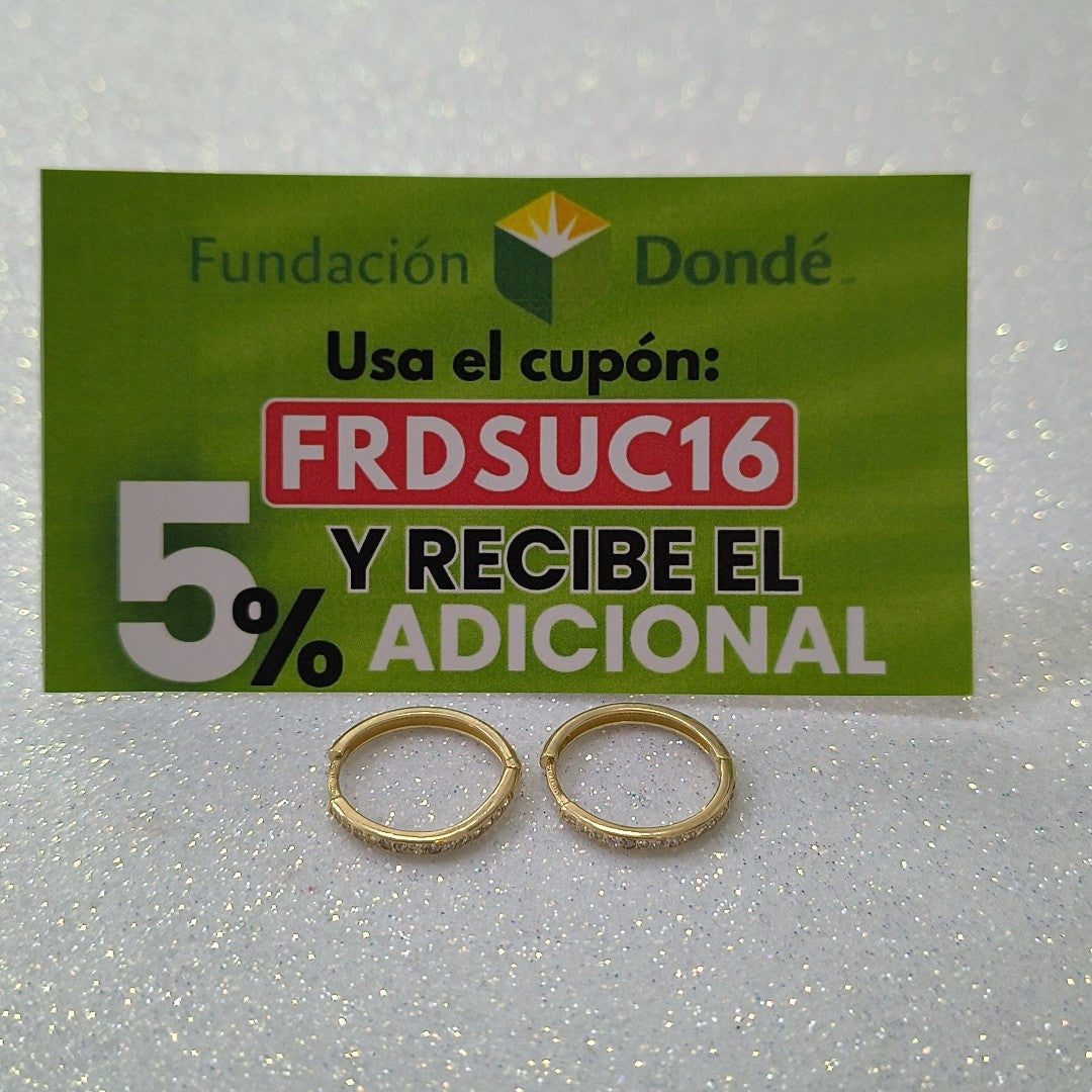 ARETES ARRACADAS C CIRCONIAS 14K 2 GR (NUEVO)
