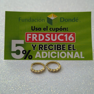 ARETES ARRACADA C CIRCONIAS 14K 2.1 GR (NUEVO)