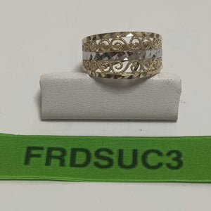 ANILLOS TIPO FILIGRANA COMBINADO 14K TALLA 8 2.9 GR (NUEVO)