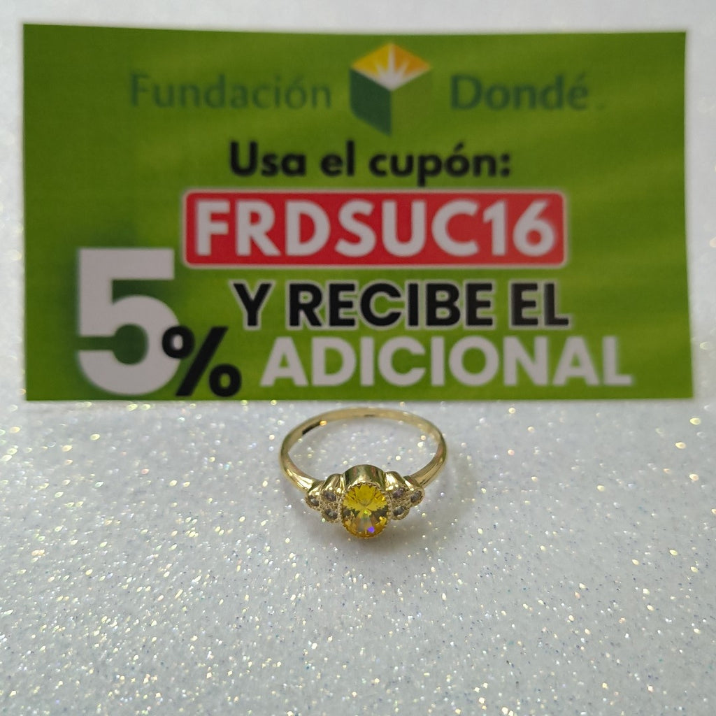 ANILLOS CON CIRCONIAS Y PIEDRA DE COLOR 14K TALLA 8 1.7 GR (NUEVO)