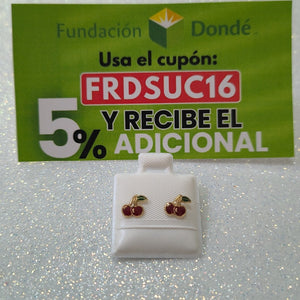 BROQUELES BROQUE FIG CEREZA C ESMALTE 14K 0.2203 GR (NUEVO)