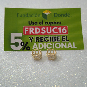 ARETES HUGGIES C CIRCONIA 14K 2.2 GR (NUEVO)
