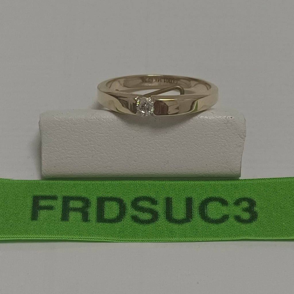 ANILLO ANILLITO SOLITARIO C CIRCONIA 14K 7 TALLA 2.7 GR (NUEVO)