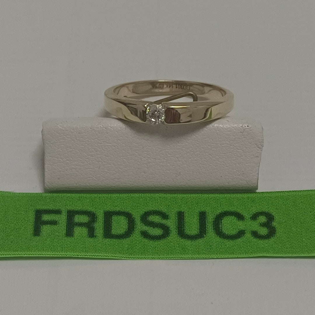 ANILLO ANILLITO SOLITARIO C CIRCONIA 14K 7 TALLA 2.7 GR (NUEVO)