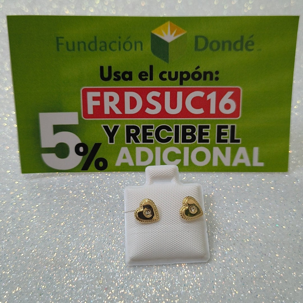 BROQUELES BROQUEL FIG CORAZON C CIRCONIA 14K 0.2614 GR (NUEVO)