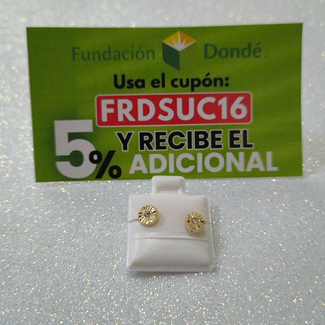 BROQUELES BROQUEL FIG BOTON C CIRCONIA 14K 0.2916 GR (NUEVO)
