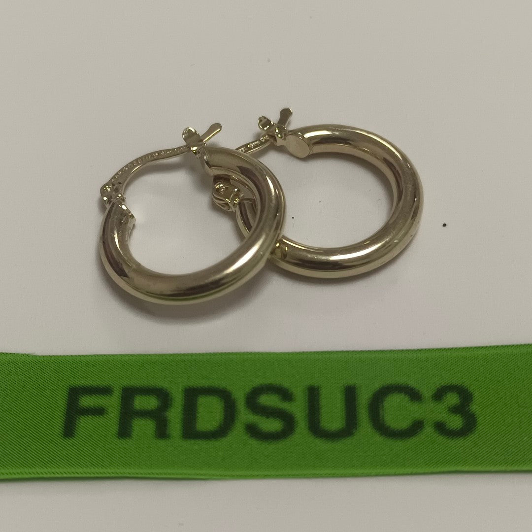 ARETES TEJIDO ARRACADAS LISAS 14K 1.6 GR (NUEVO)