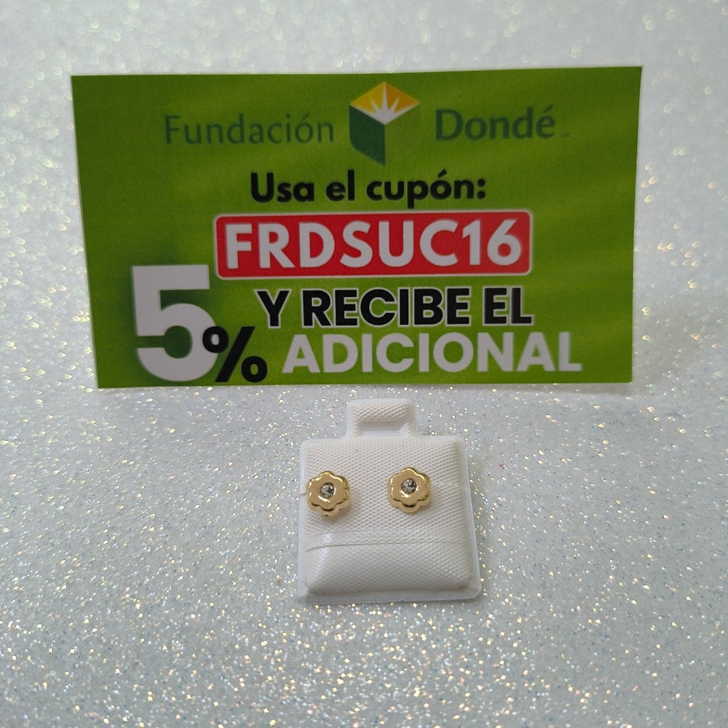 BROQUELES BROQUEL FIG FLOR C CIRCONIA 14K 0.2581 GR (NUEVO)