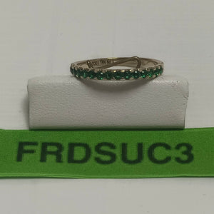 ANILLO ANILLITO MEDIA CHURUMBELA C PDRAS COLOR VERDE 14K 7 TALLA 1.5 GR (NUEVO)