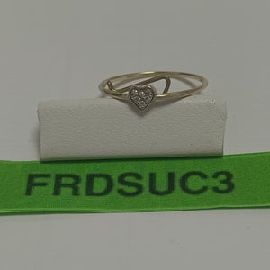 ANILLO ANILLITO CORAZON C CIRCONIA 14K 8 TALLA 0.9 GR (NUEVO)