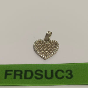 DIJE TEJIDO CORAZON CON CERCO DE CIRCONIAS 14K 1.2 GR (NUEVO)