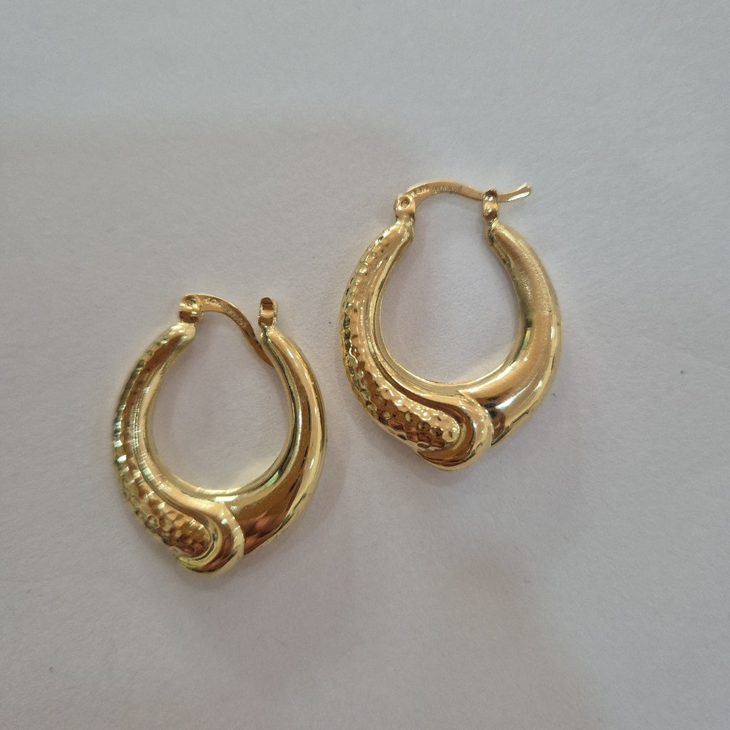 ARETES ARRACADAS ENTRELAZADAS 14K 2.5 GR (NUEVO)