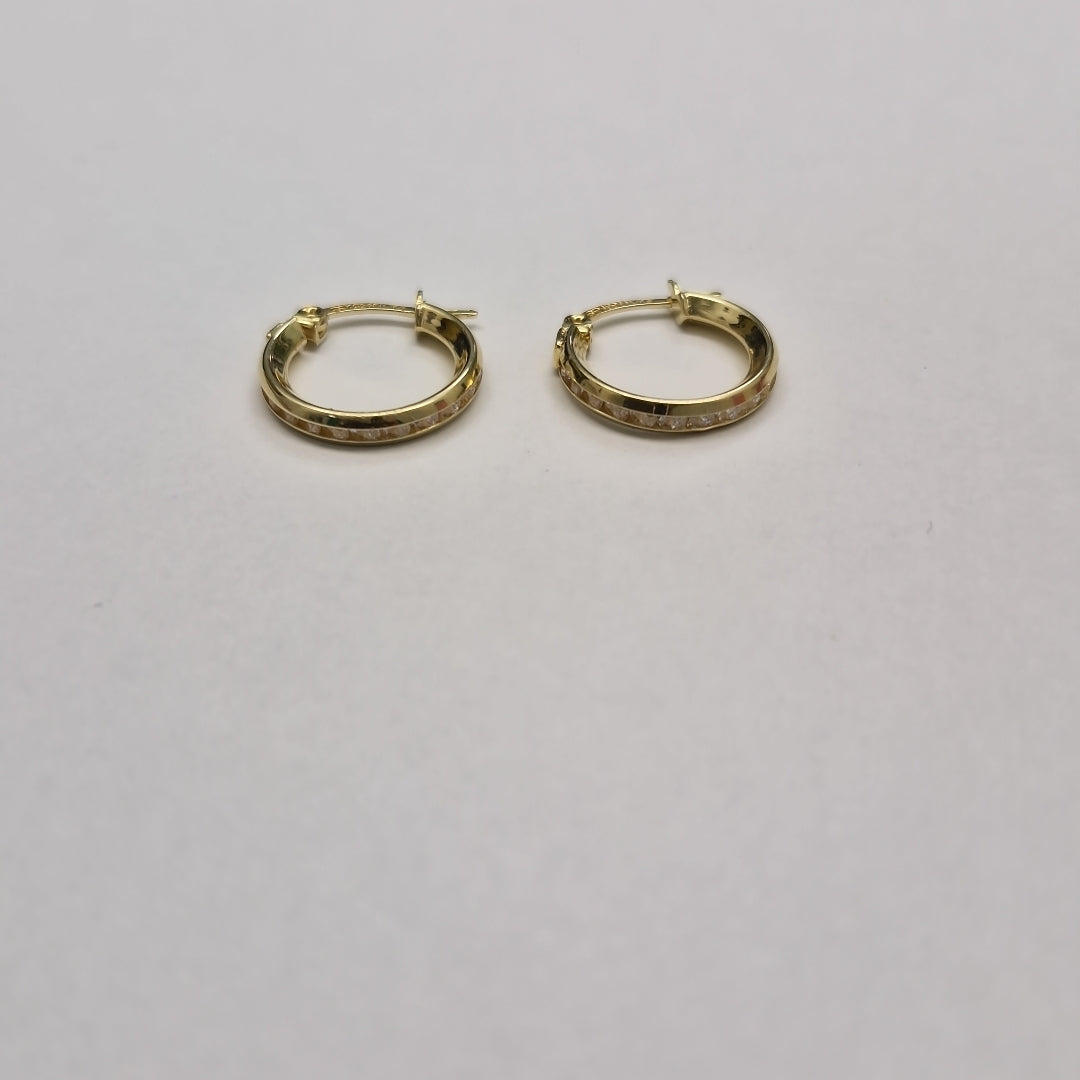 ARETES ARRACADAS CON CIRCONIAS 10K 1.4 GR (NUEVO)