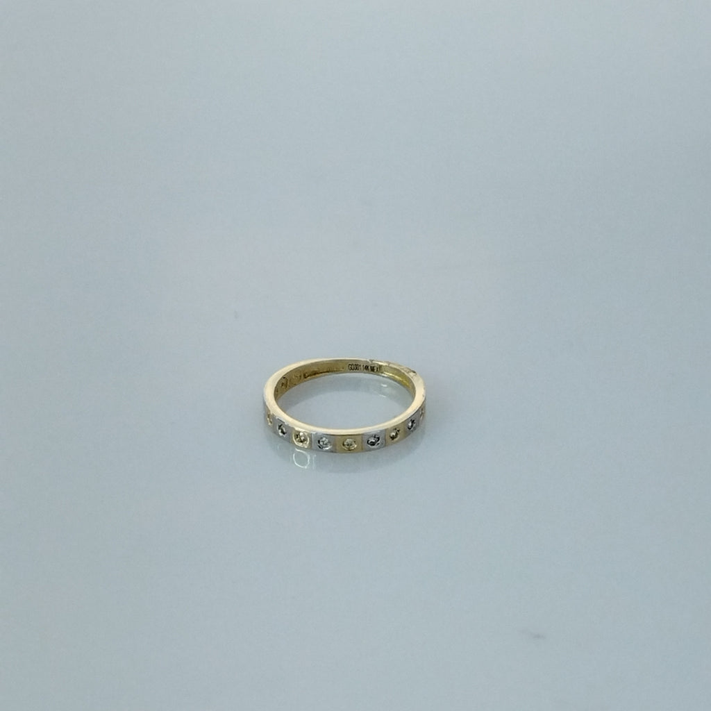 ANILLO ANILLITO C CIRCONIAS COMBINADO 14K 7 TALLA 2.1 GR (NUEVO)