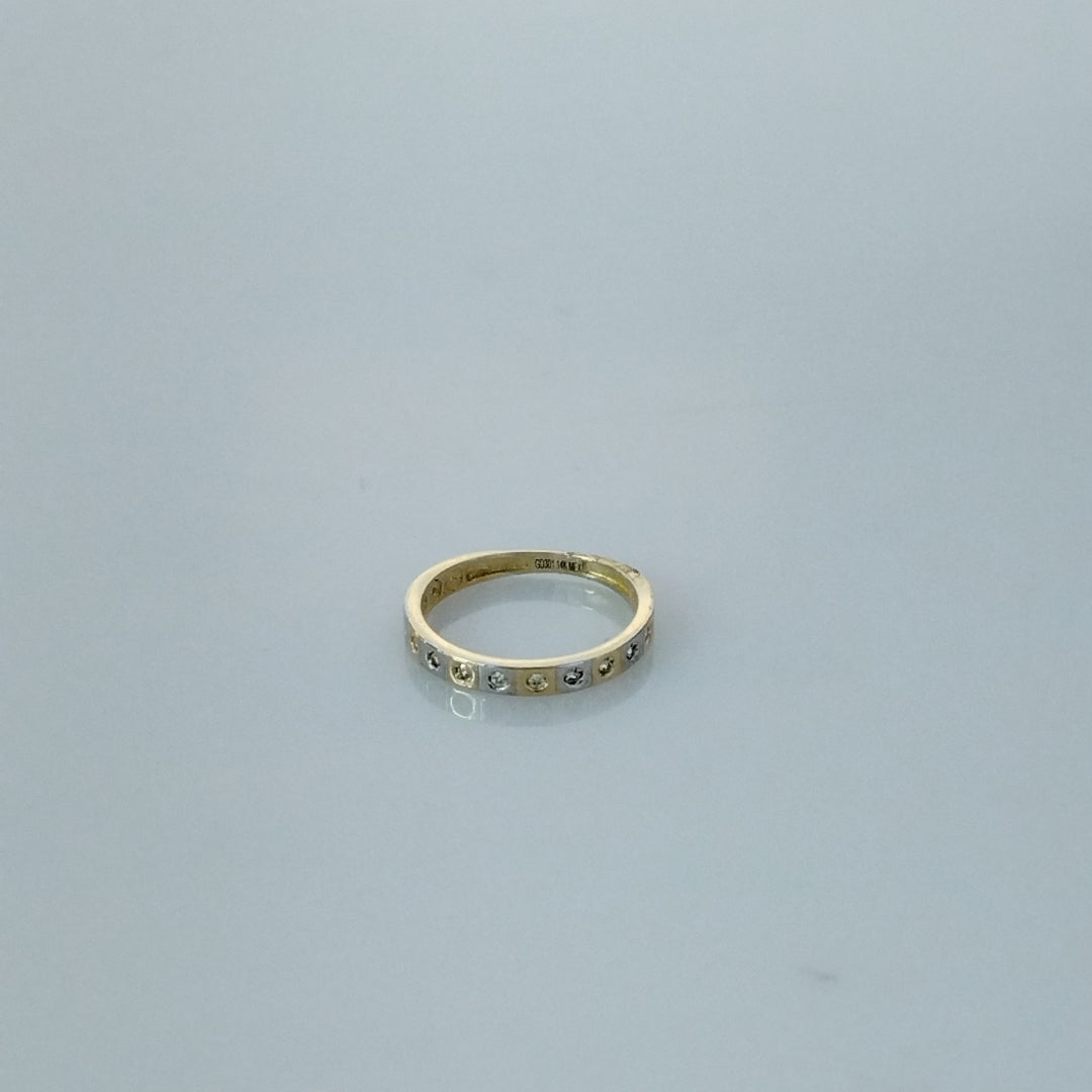 ANILLO ANILLITO C CIRCONIAS COMBINADO 14K 7 TALLA 2.1 GR (NUEVO)