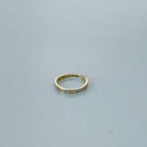 ANILLO ANILLITO C CIRCONIAS COMBINADO 14K 7 TALLA 2.1 GR (NUEVO)