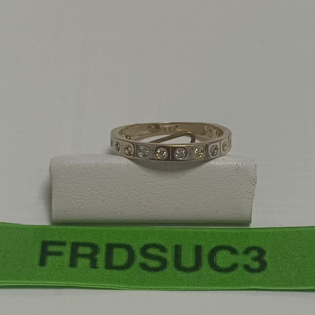 ANILLO ANILLITO C CIRCONIAS COMBINADO 14K 7 TALLA 2 GR (NUEVO)
