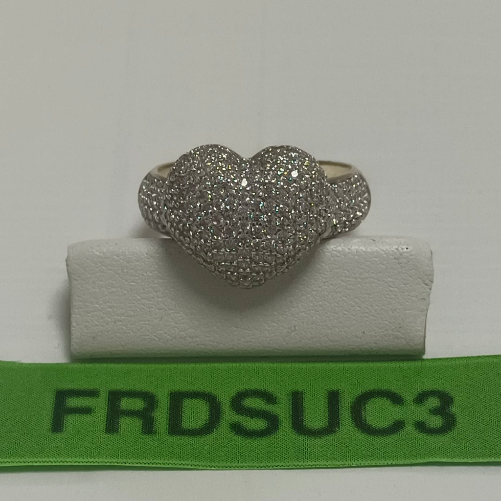 ANILLO ANILLITO CORAZON C CIRCONIAS 14K 8 TALLA 5.3 GR (NUEVO)