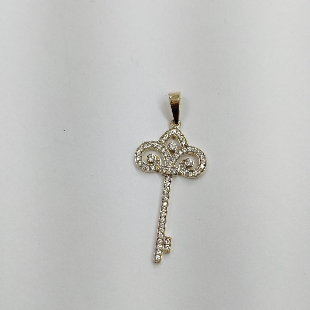 DIJE LLAVE C CIRCONIAS 14K 1.6 GR (NUEVO)