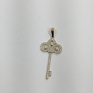 DIJE LLAVE C CIRCONIAS 14K 1.6 GR (NUEVO)