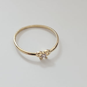 ANILLO ANILLITO FIG MOÑO C CIRCONIAS 14K 8 TALLA 1 GR (NUEVO)