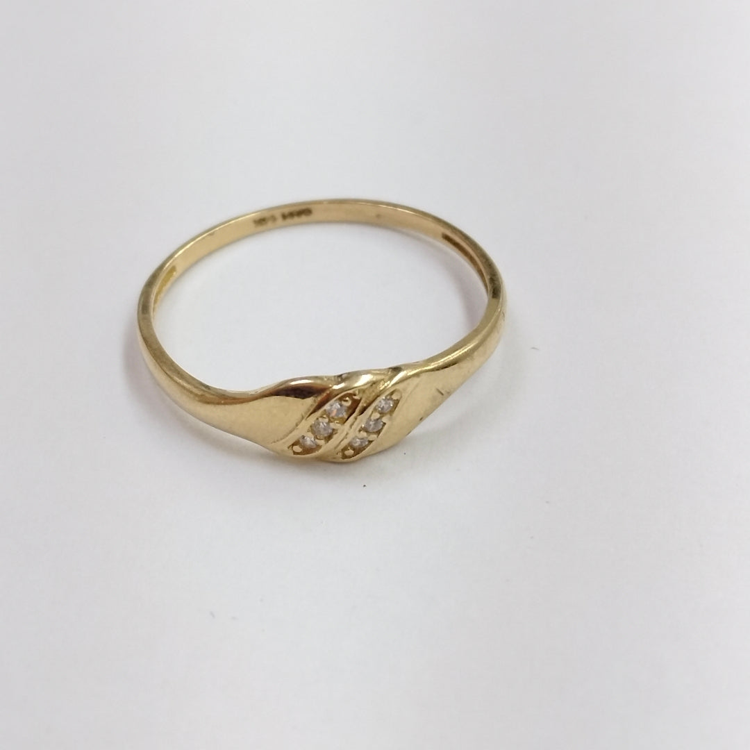 ANILLO ANILLITO C CIRCONIAS 14K 8.5 TALLA 1.2 GR (NUEVO)