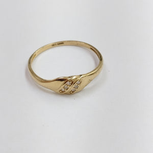 ANILLO ANILLITO C CIRCONIAS 14K 8.5 TALLA 1.2 GR (NUEVO)