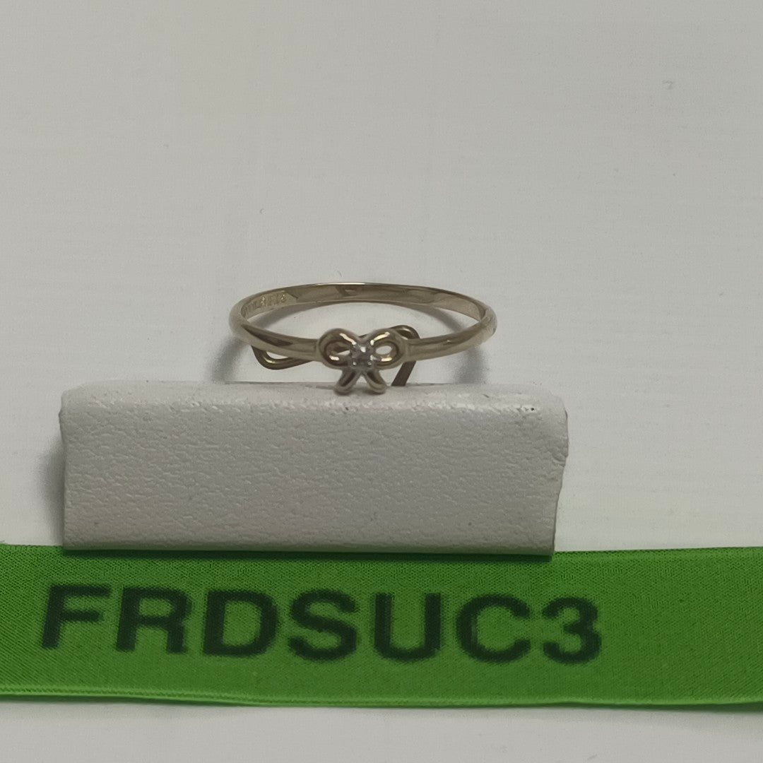 ANILLO ANILLITO FIG MOÑO C CIRCONIAS 14K 7 TALLA 0.9 GR (NUEVO)