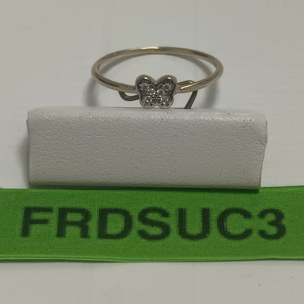 ANILLO ANILLITO MARIPOSA C CIRCONIAS 14K 7 TALLA 1 GR (NUEVO)