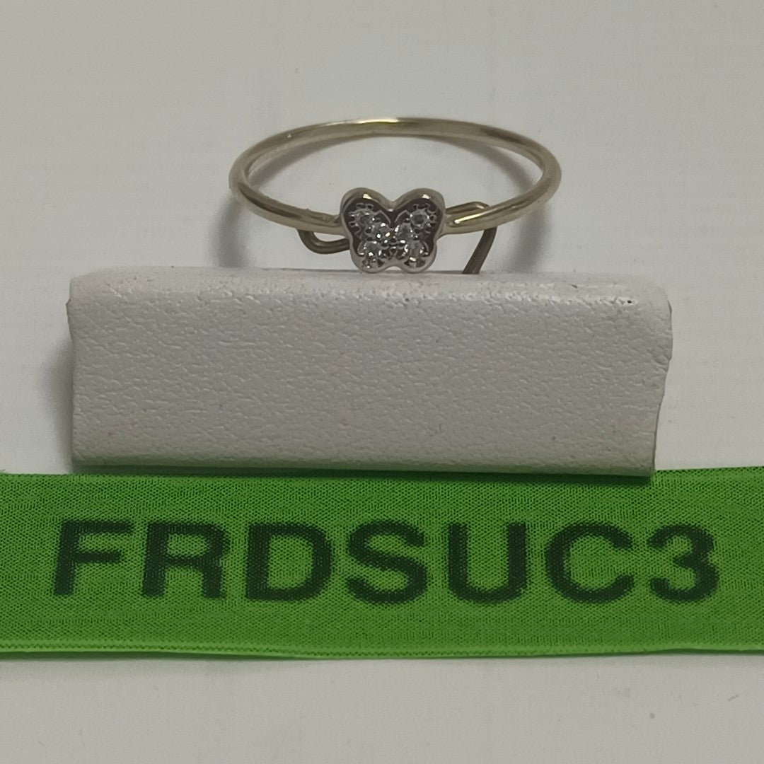 ANILLO ANILLITO MARIPOSA C CIRCONIAS 14K 7 TALLA 1 GR (NUEVO)