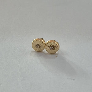 BROQUELES BROQUEL FIG BOTON C CIRCONIA 14K 0.2916 GR (NUEVO)