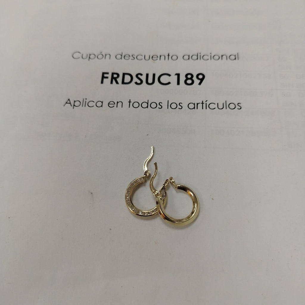ARETES ARRACADAS CON CIRCONIAS 14K 2.3 GR (NUEVO)