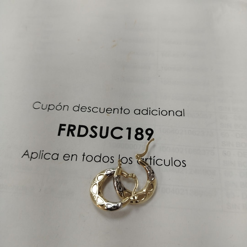 ARETES ARRACADAS COMBINADAS CON INFINITO 14K 2.1 GR (NUEVO)