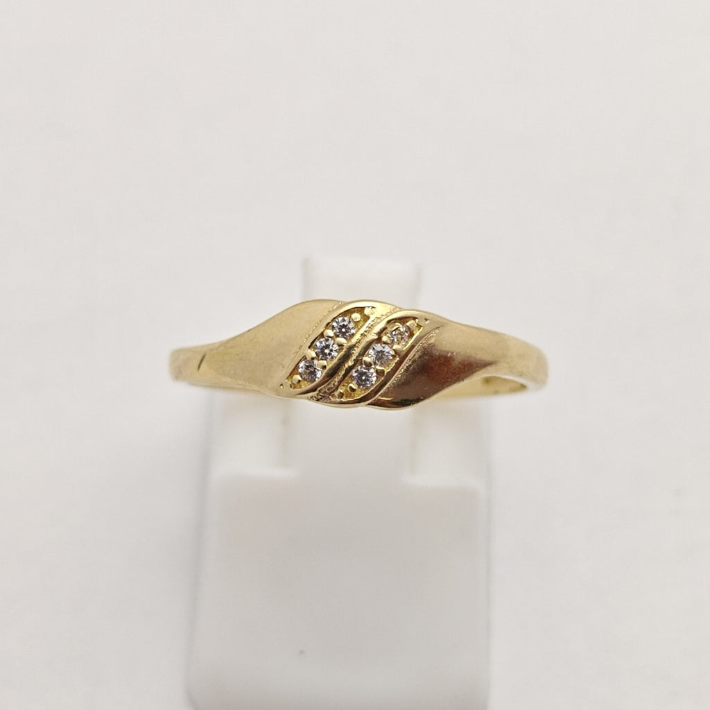 ANILLO ANILLITO C CIRCONIAS 14K 7 TALLA 1.2 GR (NUEVO)