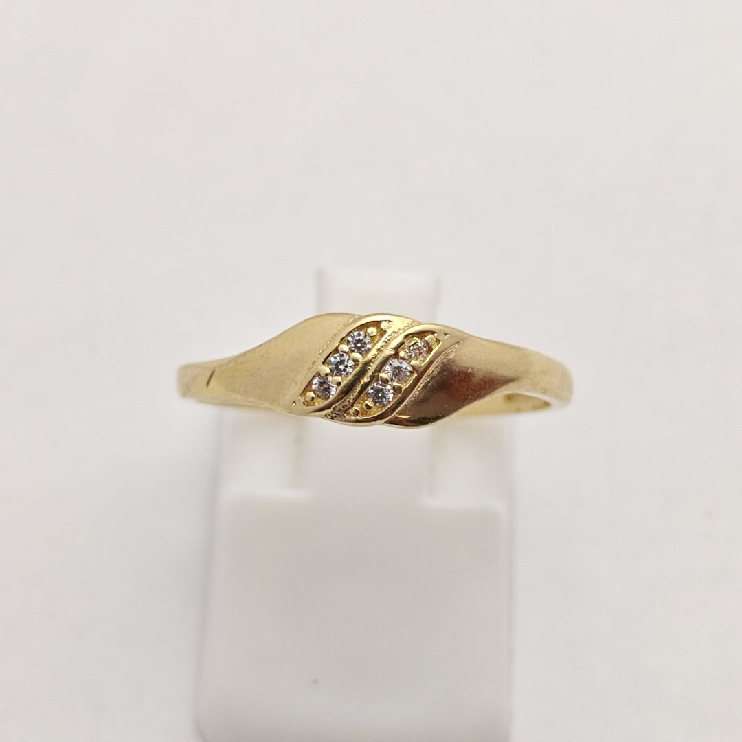 ANILLO ANILLITO C CIRCONIAS 14K 7 TALLA 1.2 GR (NUEVO)