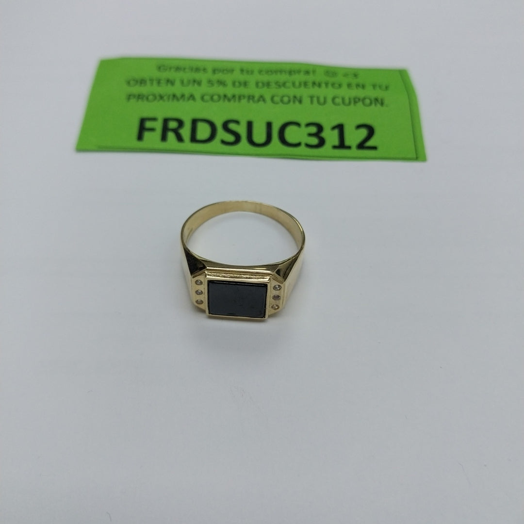 ANILLOS CON ONIX Y CIRCONIAS 10K TALLA 11 3.7 GR (NUEVO)