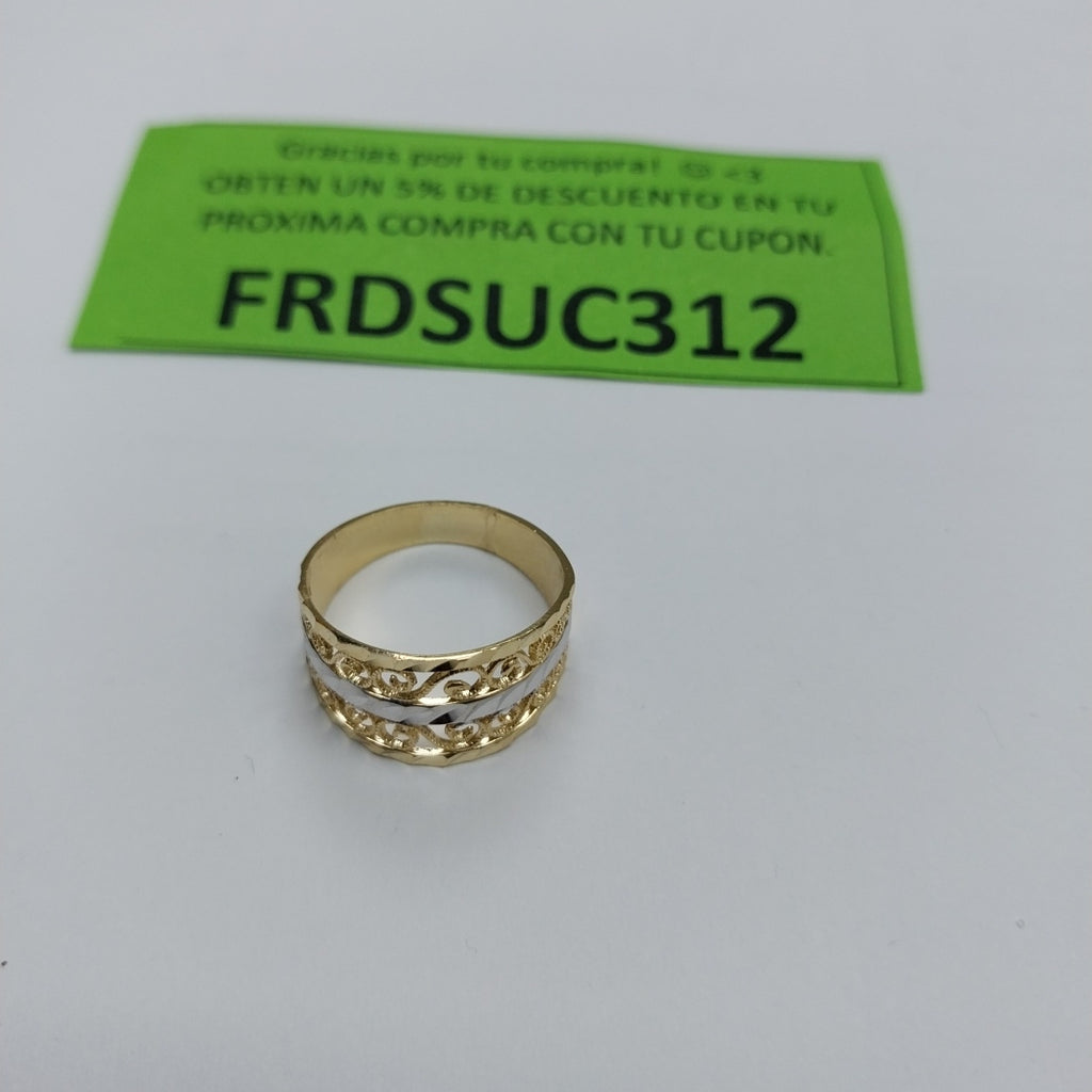 ANILLOS TIPO FILIGRANA COMBINADO 14K TALLA 7 2.8 GR (NUEVO)