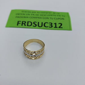 ANILLOS TIPO FILIGRANA COMBINADO 14K TALLA 7 2.8 GR (NUEVO)