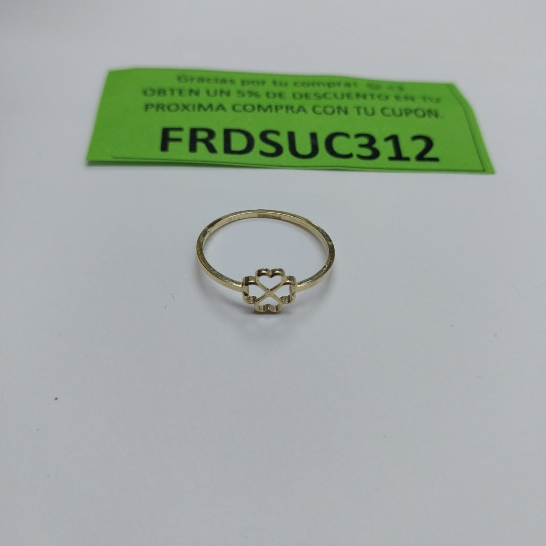 ANILLOS ANILLITO FIG TREBOL 4 HOJAS 10K TALLA 8 0.7 GR (NUEVO)