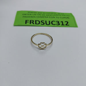ANILLOS ANILLITO FIG TREBOL 4 HOJAS 10K TALLA 8 0.7 GR (NUEVO)