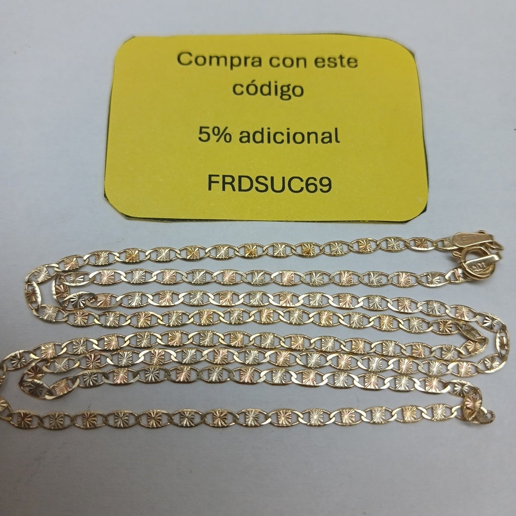 CADENAS TEJIDO GUCHI ORO 10K 55 CM 2.9 GR (NUEVO)