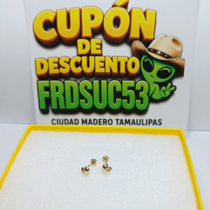 BROQUELES BROQUEL FIG CORAZON LISO 14K 0.1987 GR (NUEVO)