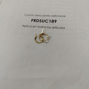 ARETES ARRACADAS CON CIRCONIAS 14K 2.4 GR (NUEVO)
