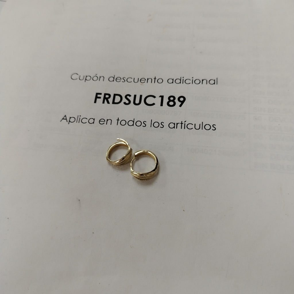 ARETES ARRACADAS 10K 2.4 GR (NUEVO)