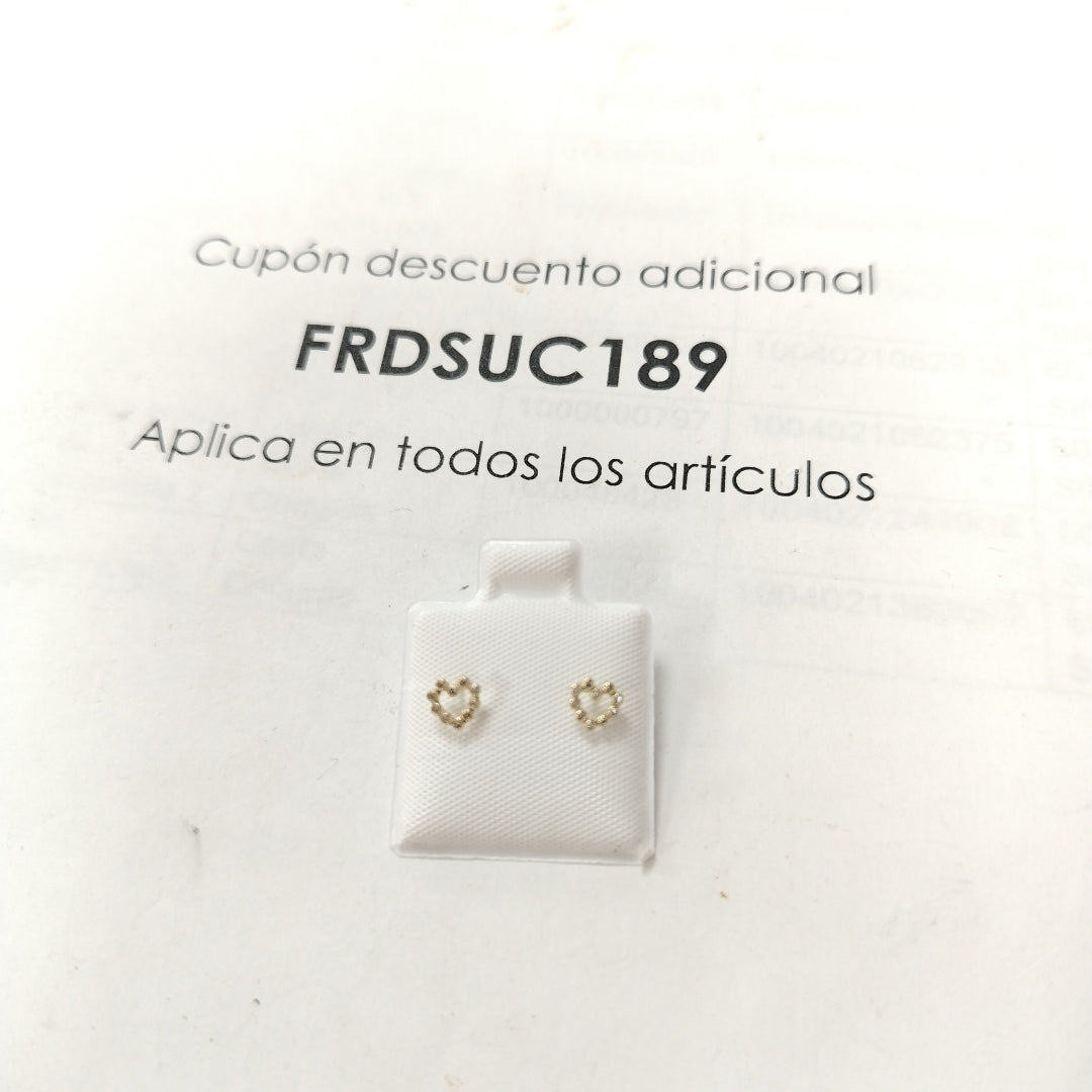 BROQUELES BROQUEL FIG CORAZON 14K 0.23 GR (NUEVO)