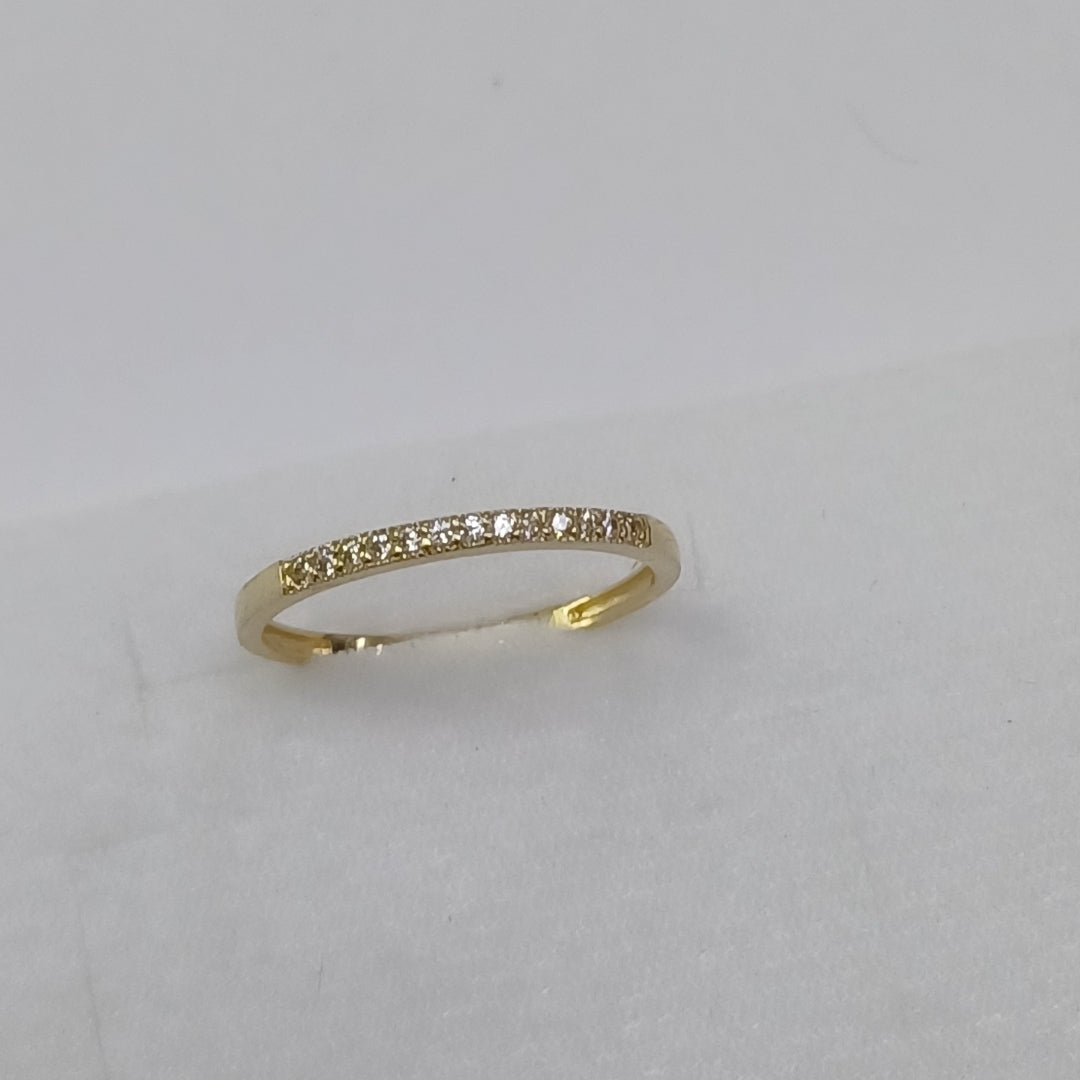 ANILLO ARGOLLA C CIRCONIAS 14K 9 TALLA 1.3 GR (NUEVO)