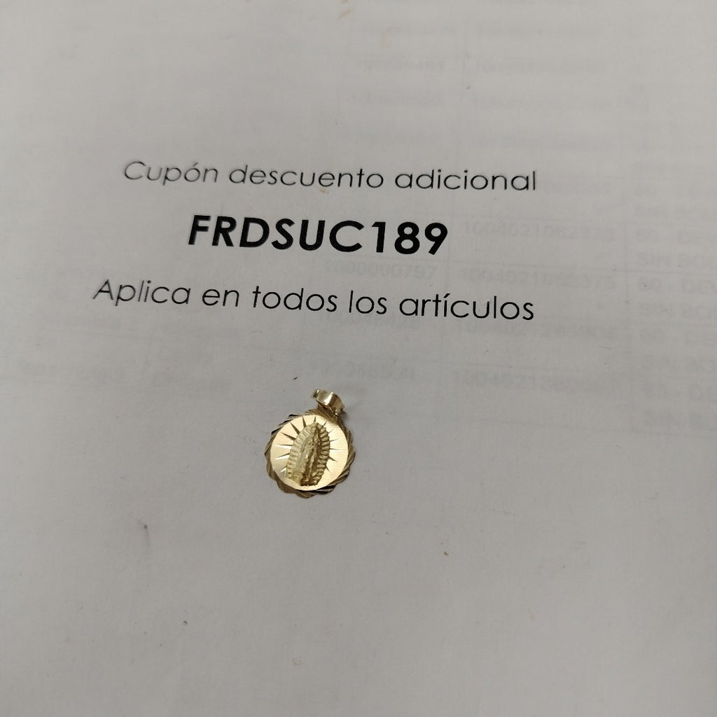DIJE MEDALLA RELIGIOSA 14K 0.8 GR (NUEVO)